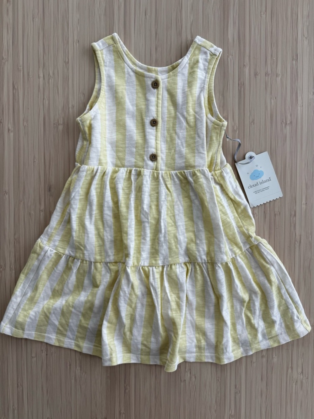Baby girl target cloud island yellow stripe summer dress 24 months